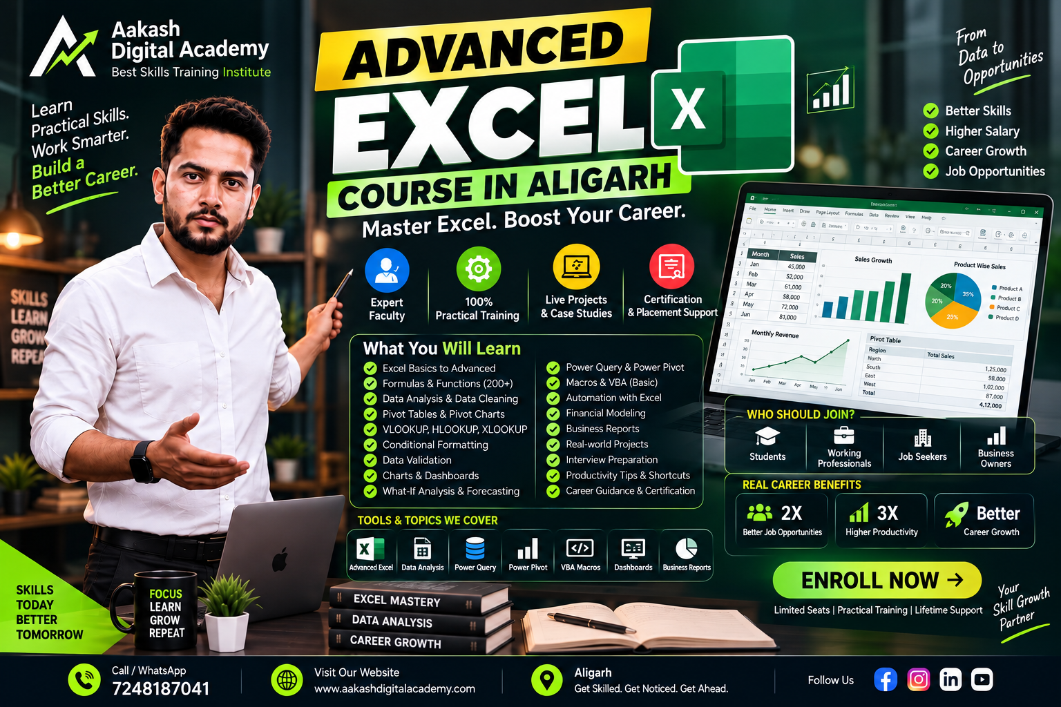 Advanced Excel Course in Aligarh | Akash Digital Academy Advanced Excel Course in Aligarh at Akash Digital Academy