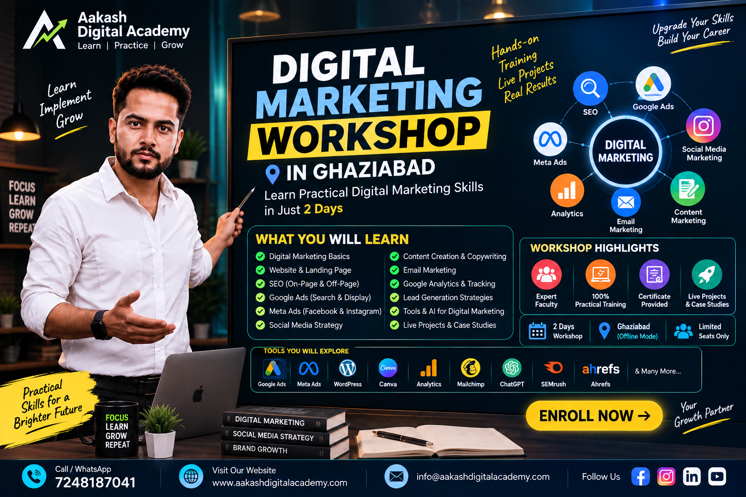 Digital Marketing Workshop in Ghaziabad at Akash Digital Academy